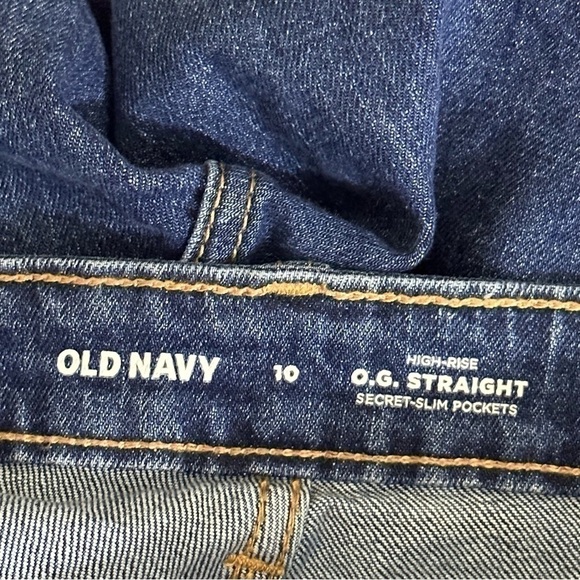 Old Navy sz 10 jeans straight leg with a raw hemline. Med navy - Picture 12 of 13